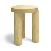 Nomad Natural Round Solid Oak Side Table Stool