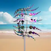 Unique and Magical Metal Windmill, 2Pcs Wind Spinners, 3D Wind Powered Kineti...