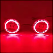Fog Lights LED Angel Eye Daytime Running Light DRL 12V For Nissan For Navara D40 Pickup 2005-2012 Car Front Bumper Fog Light Assembly Fog Light Lamp Assembly(Red Angel Eye)