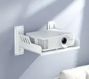 Full Metal Projector Mount – Adjustable, Wall/Ceiling, Sturdy Steel, White
