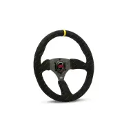 SAAS Steering Wheel Suede 14 inch Tokyo Motorsport Black Spoke + Indicator ADR