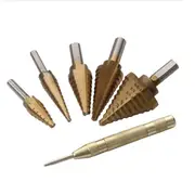 HSS Titanium Pagoda Drill Set Ladder Drill Triangular handle Step Drill Bit