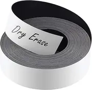 LLPT Dry Erase Magnetic Label Strips 1" x 26Ft Blank Writable Magnet Roll Labels Reusable Cutable for Refrigerator Shelf Whiteboard Toolbox Craft and Other Metallic Surfaces White (DMS126)