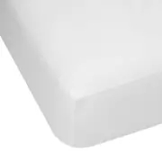 250 Thread Count Cotton Rich Fitted Sheet - Double Bed, White