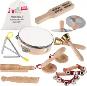 Wooden Music Set, Percussion Kids Musical Instruments, Montessori Unique Pla...