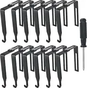 WHYHKJ 12PCS Black Universal Partition Hanger Set Metal Black Cubicle Hooks Door Mirror Hanger Adjustable Cubicle Hangers with Screwdrivers for Office Whiteboard Wall Panel