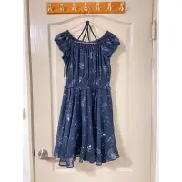 在飛比找蝦皮購物優惠-日系星空星座洋裝 短袖洋裝 夏季洋裝 連身裙 深藍色洋裝 軟