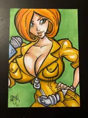 APRIL O’NEIL Sketch Card Original Art ACEO CHRIS MCJUNKIN HOT 2025 SALE!