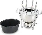 All-Clad Stainless Pot with Cast Aluminum Insert Fondue Set, 12 piece, grey