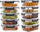 10 Pack 22 Oz Glass Meal Prep Containers, Glass Food Storage Containers with Lid