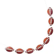 GANAZONO 8pcs Rugby Flag Football Decorations for Birthday Football Room Decor for Boys Football Birthday Decorations Football Photo Booth Props Football Accessories Paper Light Brown