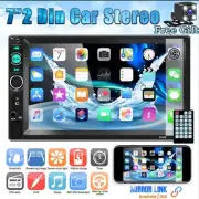 Double 2DIN Car MP5 Player Bluetooth Touch Screen Stereo Radio With Camera 7"