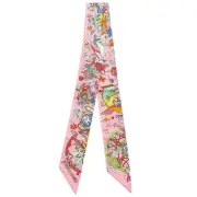 Hermes Scarf Twilly Silk Pink La Folle Parade/La Fol Parade Used