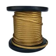 Gold Parallel Fabric Covered Wire, Antique Vintage Cloth Flat Cord, 100ft Spool