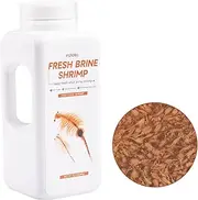 yizeril Fresh Brine Shrimp - Instant Color-Enhancing Fish Food, Composed of Adult Non-Live Brine Shrimp - Natural Protein Balanced Diet for Fish