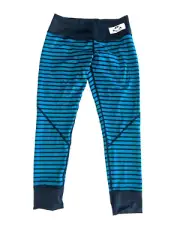 $89 Corbeaux 3/4 Centennial Base Layer Pants NWT Sz XS or L Women's Teal Stripe