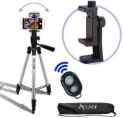 50" Tripod for Phone with 360° Rotating Holder & Bluetooth Remote Universal Fit