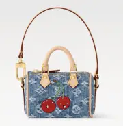 Louis Vuitton x Takashi Murakami M02535 Micro Speedy Denim Cherry Bag Charm F/J
