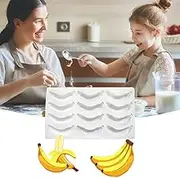 12 Cavity Banana Shaped Silicone Mold for Baking Mousse Cake - 3D Fruit Shape Non-Stick Mold for Candle Soap Making, Cupcake Topper Decoration