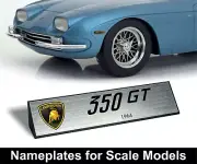 Nameplate for 1/18 Lamborghini 350GT Miura Espada Urraco Countach Diablo