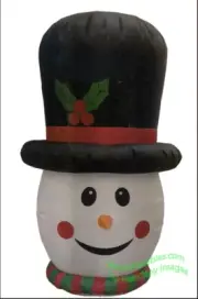 4' Air Blown Inflatable Christmas Disco Snowman Head Yard Decoration