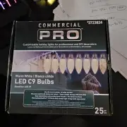 GEMMY Commercial Pro 25 Ct C9 White LED Christmas String Light Bulbs E17 Base