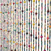 FlavorThings 36" x 79" 41 Strands Rainbow Colorful Hippie Wood Beaded Curtain Boho-Bohemian Natural Wooden Door Doorway Beads Bamboo-Like Window Front Door Decor Curtains Home Decor Gift Set
