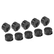 10pcs 15mm Ferrite Core Ring Clip-On RFI EMI Noise Suppression Cable Clip Black