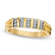 0.10 CT. T.W. Natural Diamond Double Row Wedding Band in Solid 14K Gold