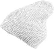 [BESPORTBLE] Reflective Beanie Hat for Winter Sports Warm Knit Cap for Night Running and Walking Enhanced Visibility for Camping and Outdoor Activities Practical Design White