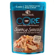 Wellness Core Simply Shreds Tuna, Beef & Carrots Wet Dog Food - 79g Red
