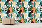 3D Colorful Leaves Geometry Self-adhesive Removeable Wallpaper Wall Mural