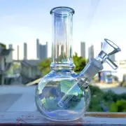 15cm Rainbow Glass Hookah Smoking Pipe Beaker Reflective Hand Pipes + Downstem