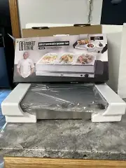 ROBERT IRVINE BUFFET SERVER/WARMING TRAY Three 1.5qt STAINLESS STEEL TRAYS 200W