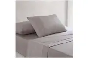Onkaparinga Cotton Rich 1500 Thread Count Sheet Queen 4 Piece Set Grey