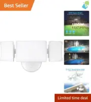 Energy-Saving 60W LED Floodlight with 3 Adjustable Heads for Modern Exteriors