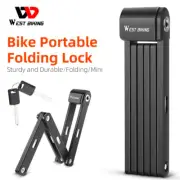 WEST BIKING Bicycle Folding Lock Portable Motorcycle Steel Lock 80cm Black