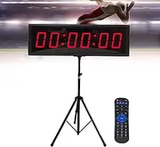 Double-Sided LED Gym Timer Clock, Remote Controlled Race Countdown & Stopwatch Display, Waterproof Aluminum Frame, Wall Mount or Desktop, for Boxing, Training 1.8inch