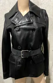 Net NWT Ralph Lauren Collection Purple Label Runway Black Leather Jacket Coat 4