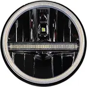 7 Inch Round LED Headlight Hi/Low H4 Light DRL Turn Signal Headlamp Compatible With Jeep Compatible With Wrangler Off Road 4x4 Motorcycles(C007-L)