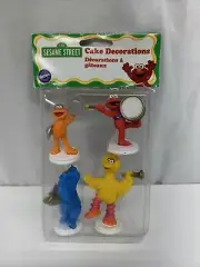 Vintage 1998 Wilton Sesame Street Cake Toppers Cookie Monster Big Bird Elmo