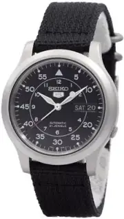 SEIKO 5 SNK809 SNK809K2 Army Automatic Nylon Black 21 jewels