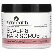 2 X Zion Health, Adama, Deep Cleansing Scalp & Hair Scrub, Vanilla Coconut, 4 oz