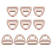 0.63" Adjuster Triangle with Bar Swivel Clip D Dee Ring Buckle, 10Pcs Rose Red