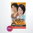 BIGEN N20 BLACK BROWN NATURAL HAIR COLOUR / DYE REMOVE GREY, NATURAL ESSENCE X 4