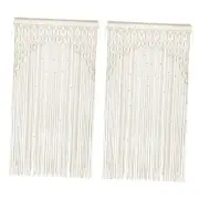 Macrame Curtain Boho Handmade Window Curtains Bohemian Woven Wall Hanging