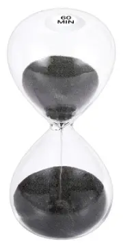 Hourglass 60 Minute Sand Timer: 5.1 Inch Black Sand Clock, Large Sand Watch 6...
