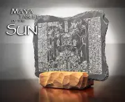 Maya Palenque Tablet of the Sun MINI Ancient hierogylph Engraved Black Slate