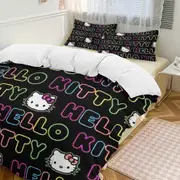 v137 Hello Kitty 3-Piece Twin Bed Set - Includes 1 Single Comforter And 2 Pillowcases Bedding - Fade Resistant Microfiber - Hello Kitty io137