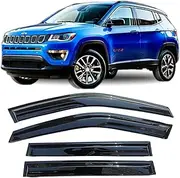 Window Visors Rain Guards for Jeep Compass 2017-2025 Tape on Window Wind Deflectors Vent Visor Sun Shades